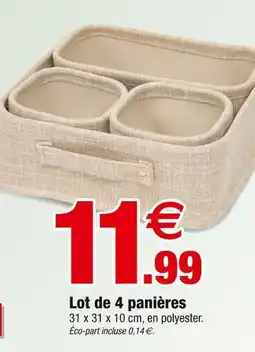 Bazarland Lot de 4 panières offre