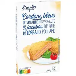 Carrefour Simpl cordons bleus de volaille offre