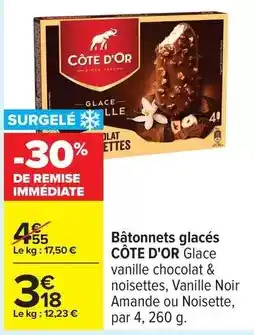 Carrefour Côte d'or - bâtonnets glacés offre