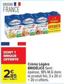 Carrefour Bridélice - crème légère offre