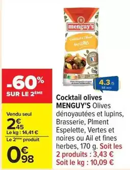 Carrefour Menguy's - cocktail olives offre