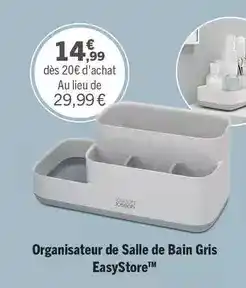 Carrefour Organisateur de salle de bain gris easystore offre