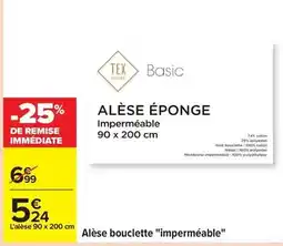 Carrefour Tex - alèse bouclette impermeable offre