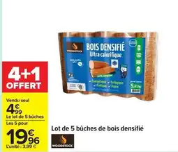 Carrefour Woodstock - lot de 5 bûches de bois densifié offre