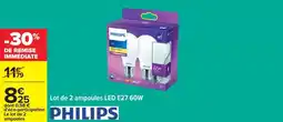 Carrefour Philips - lot de 2 ampoules led offre