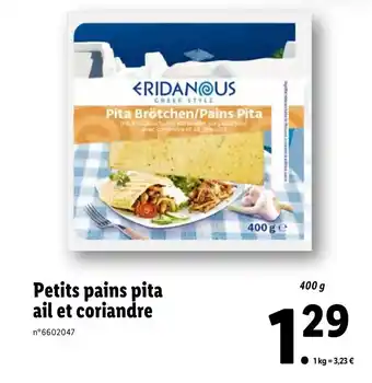 Lidl Petits pains pita ail et coriandre offre