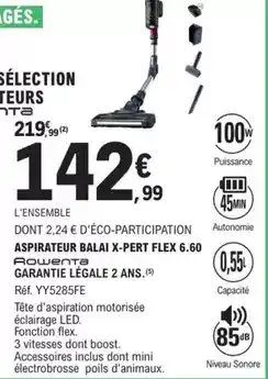 E.Leclerc Boost - aspirateur balai x-pert flex 6.60 offre