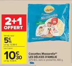 Carrefour Market Cossettes Mozzarella offre