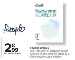 Carrefour Feuilles simples offre