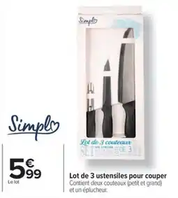 Carrefour Lot de 3 ustensiles pour couper offre