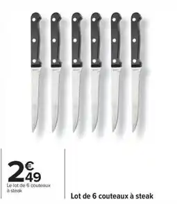 Carrefour Lot de 6 couteaux à steak offre