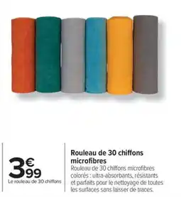 Carrefour Rouleau de 30 chiffons microfibres offre