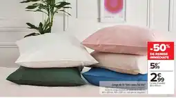 Carrefour Linge de lit "uni coton 52 fils offre
