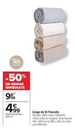 Carrefour Linge de lit Flanelle offre