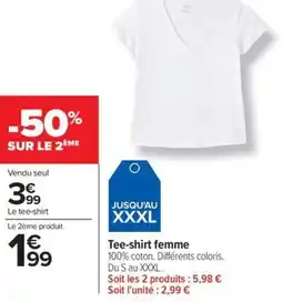 Carrefour Tee-shirt femme offre