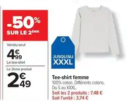 Carrefour Tee-shirt femme offre
