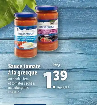 Lidl Sauce tomate a la grecque offre