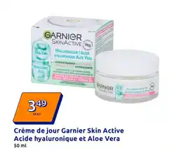 Action Crème de jour garnier skin active acide hyaluronique et aloe vera offre