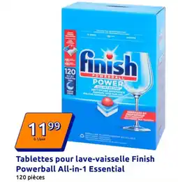 Action Tablettes pour lave-vaisselle finish powerball all-in-1 essential offre