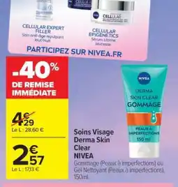Carrefour Soins Visage Derma Skin Clear NIVEA offre