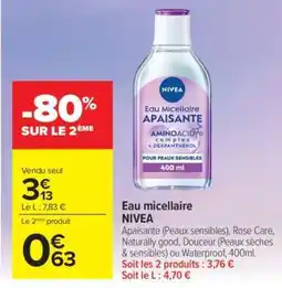 Carrefour Eau micellaire NIVEA offre