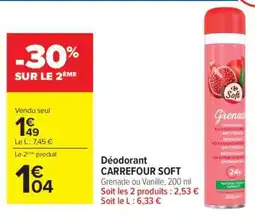 Carrefour Déodorant Carrefour Soft offre