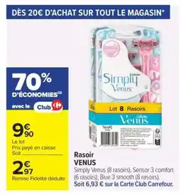 Carrefour Rasoir 'Venus' offre