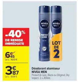 Carrefour Déodorant Atomiseur Nivea Men offre