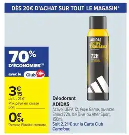 Carrefour Déodorant Adidas offre