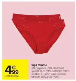 Carrefour Slips femme offre
