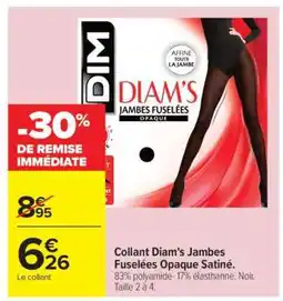 Carrefour Collant Diam's Jambes Fuselées Opaque Satiné offre