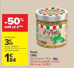 Carrefour Market Pesto CIRO offre