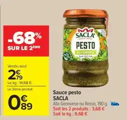 Carrefour Market SAUCE PESTO SACLA offre