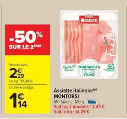 Carrefour Market ASSIETTE ITALIENNE 'MONTORSI' offre