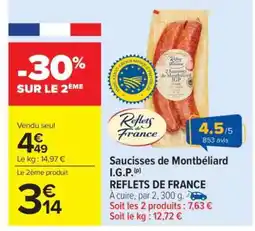 Carrefour Market Saucisses de Montbéliard I.G.P offre