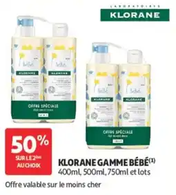 Auchan Klorane gamme bébé offre