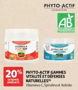 Auchan Phyto-actif gammes vitalité et défenses naturelles offre