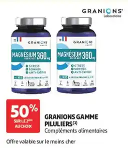 Auchan Granions gamme piluliers offre