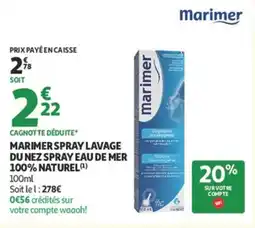 Auchan Marimer spray lavage du nez spray eau de mer 100% naturel offre