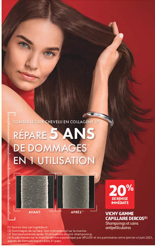Auchan Vichy gamme capillaire dercos offre