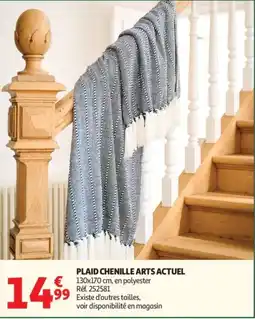 Auchan Plaid chenille arts actuel offre