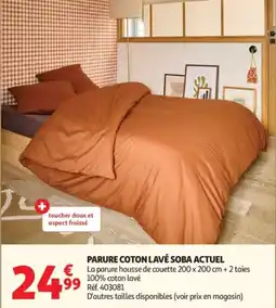 Auchan Parure coton lavé soba actuel offre