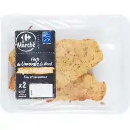 Carrefour Ne pas utiliser 2 filets de limande du nord façon meunière msc carrefour le marché offre