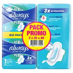 Carrefour Always protections hygiéniques pack promo offre