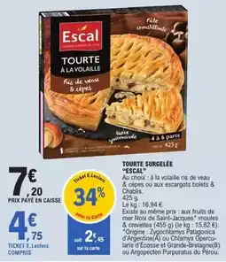 E.Leclerc Escal - tourte surgelée offre