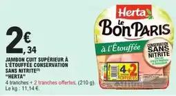 E.Leclerc Herta - jambon cuit superieur à l'étouffée conservation sans nitrite offre