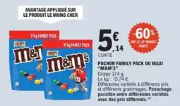 E.Leclerc M&m's - pochon family pack ou maxi offre