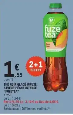 E.Leclerc Fuzetea - the noir glacé infusé saveur pêche intense offre