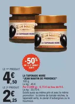 E.Leclerc Jean martin - la tapenade noire jean martin de provence offre
