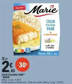 E.Leclerc Marie - colin d'alaska pane offre